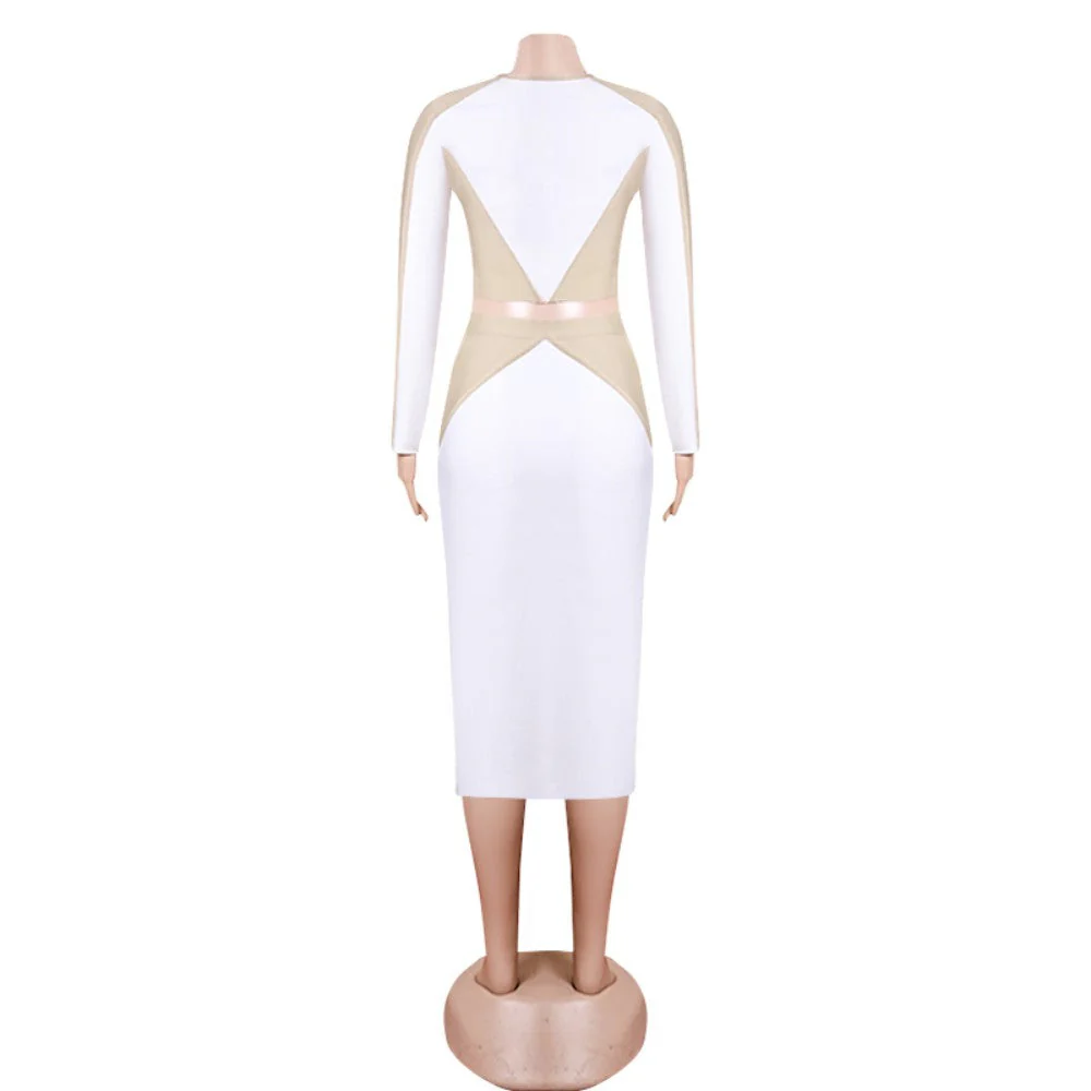 Round Neck Long Sleeve Splicing Bandage Set PZL3012 - Image 5