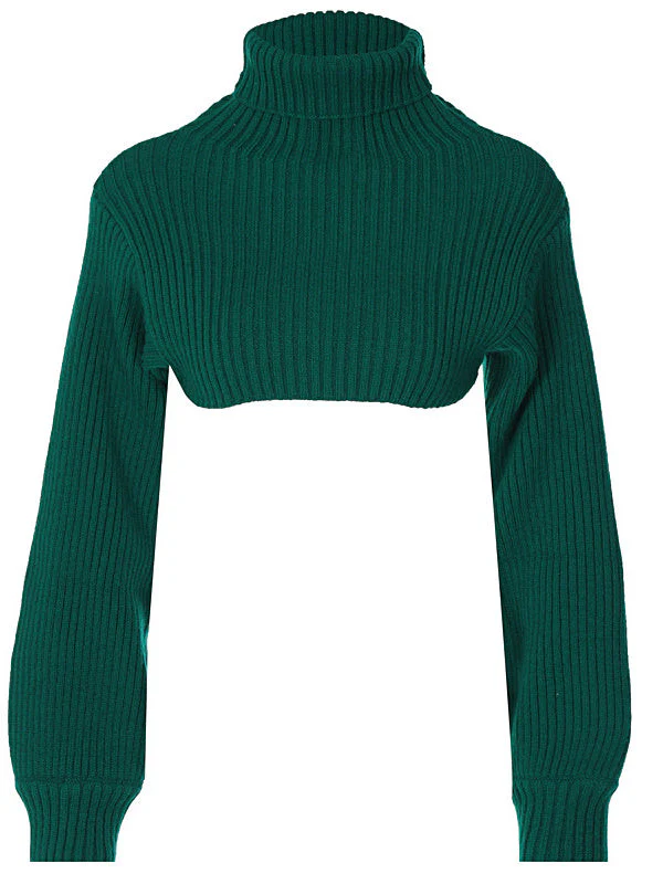 Casual Cropped Long-sleeve Sweater - Image 4