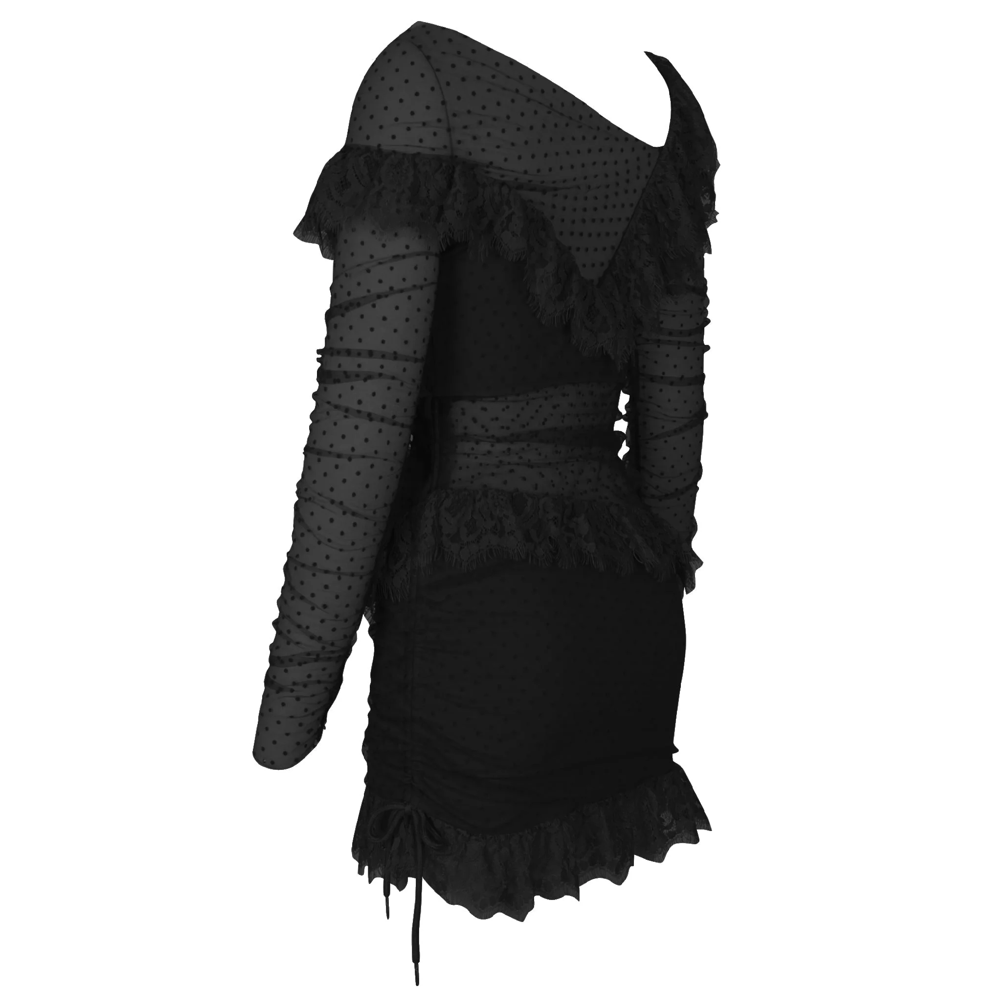 Off Shoulder Asymmetrical Frill Mini Dress PP19409 - Image 21