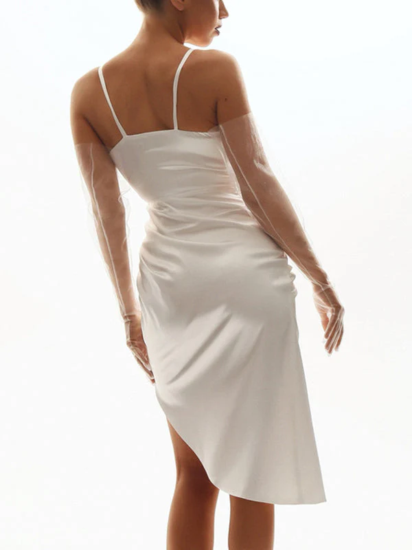 V-neck Back Suspender Split Dress - Image 2