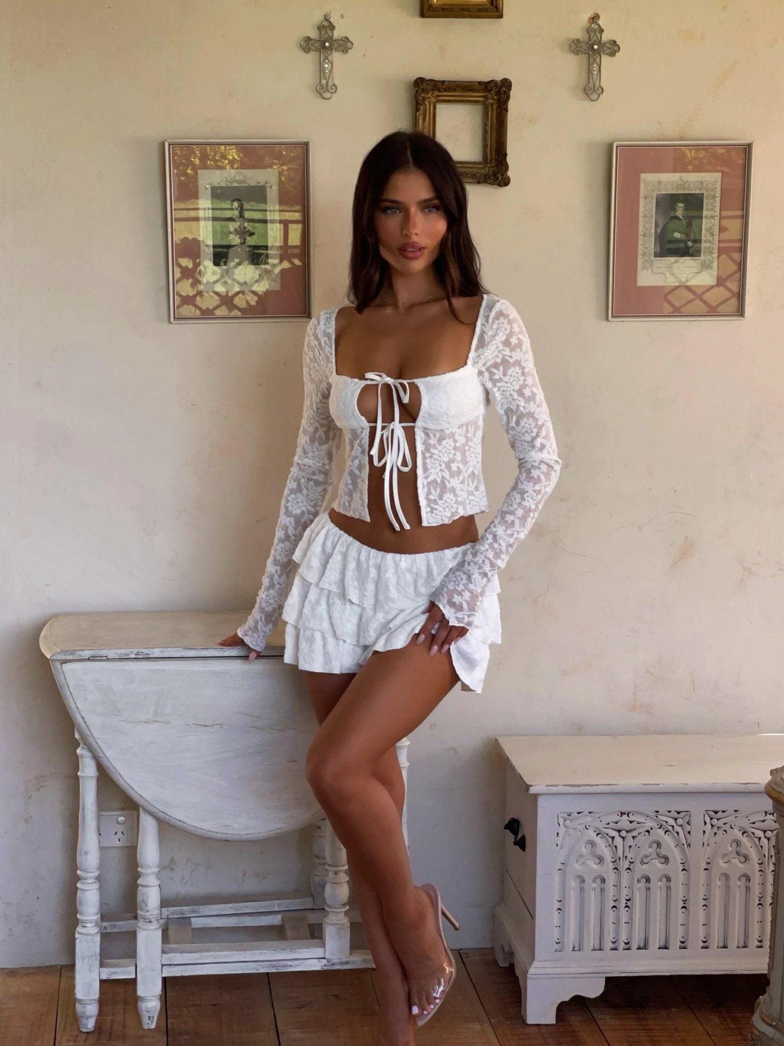 SYLVIA MINI SKIRT WHITE - Image 2