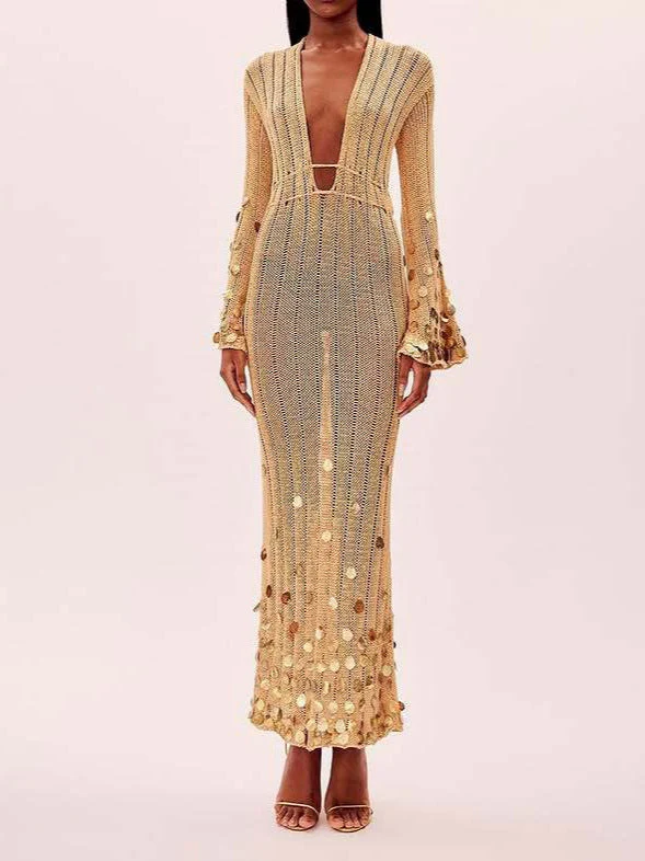 Celeste Gold Sequin Gown