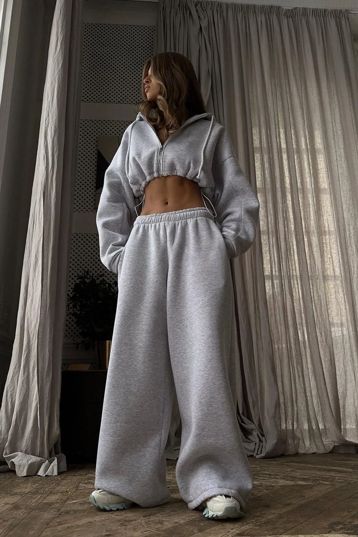 Two-piece Streetwear Loose Sweater Suit - Image 4