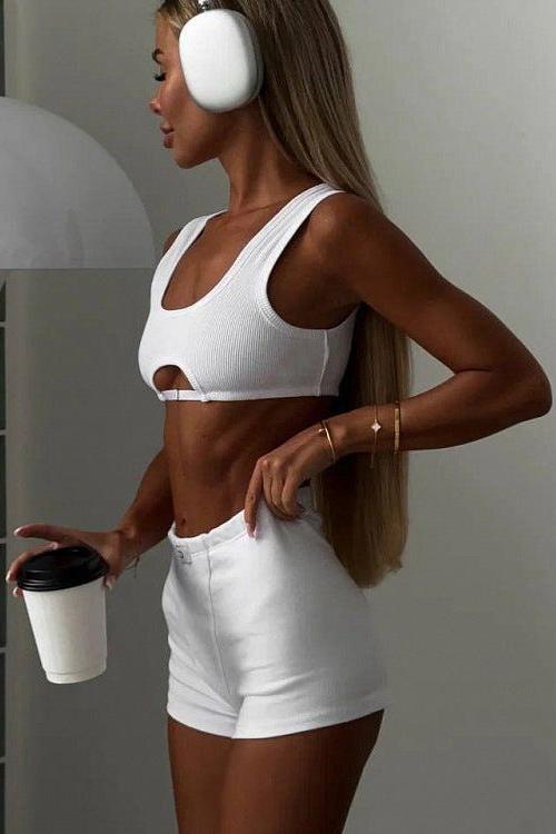 Elastic High Waist Hip-Wrapped Vest Suit - Image 3