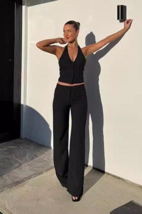 Backless Suspender Top pants Suit - Image 5