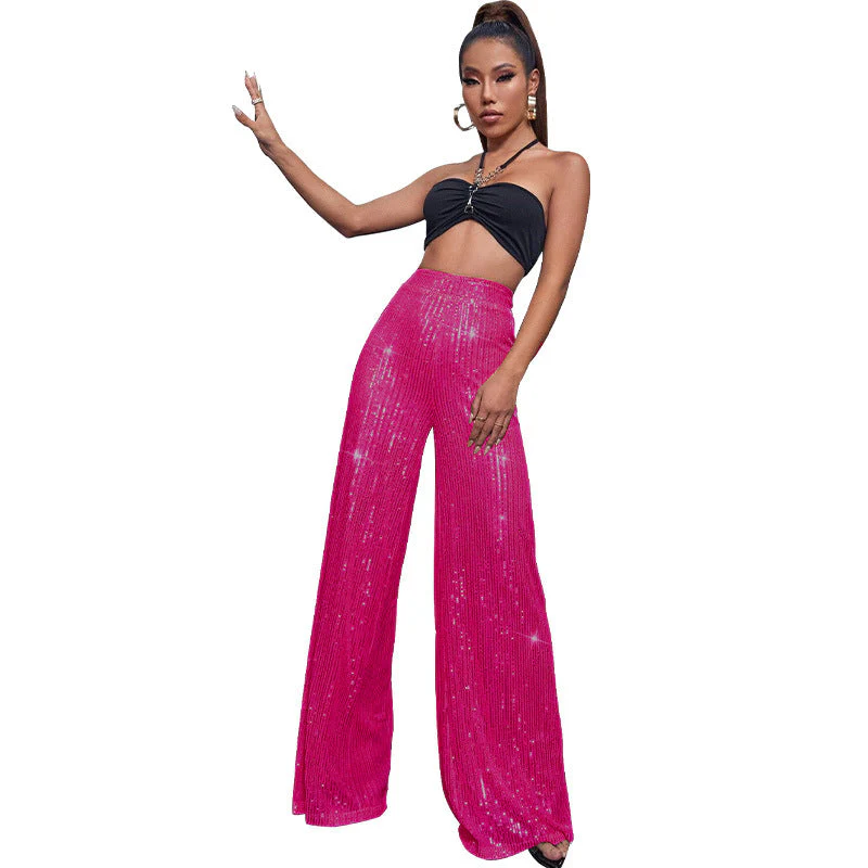 Casual sequined loose drape pants - Image 11