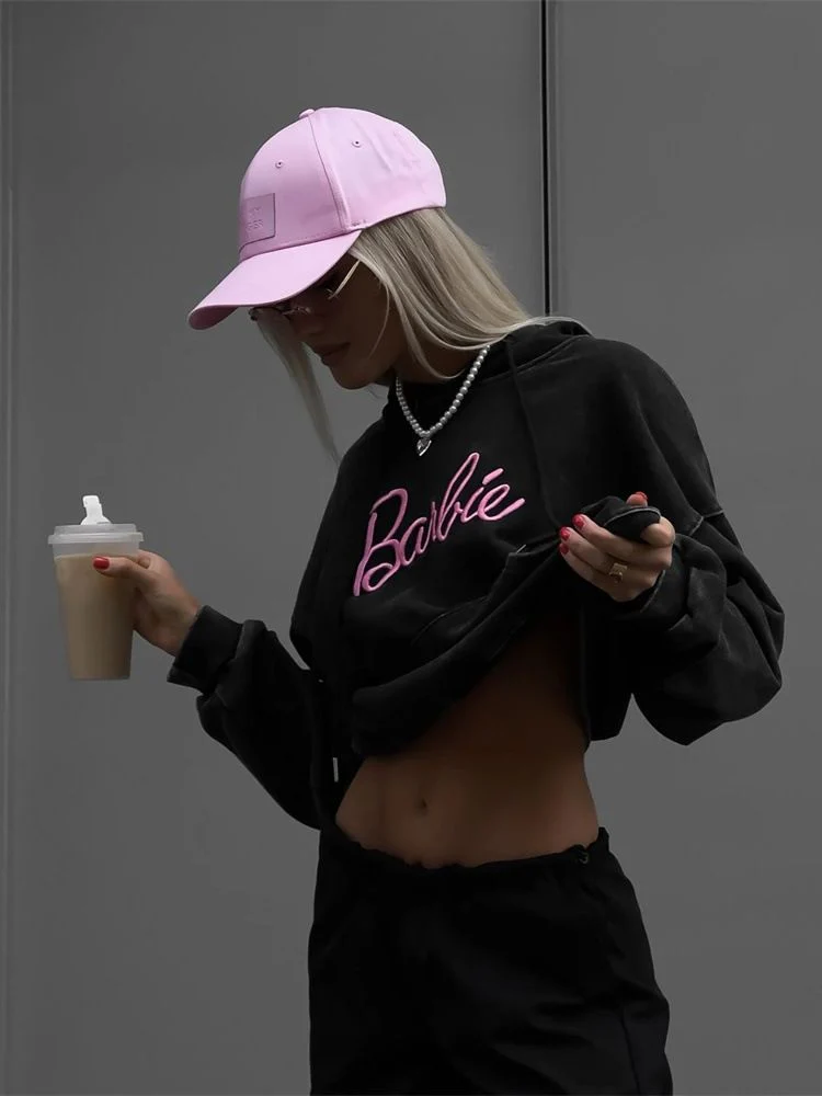 American Retro Distressed and Washed Barbie Sweatshirt - Image 2
