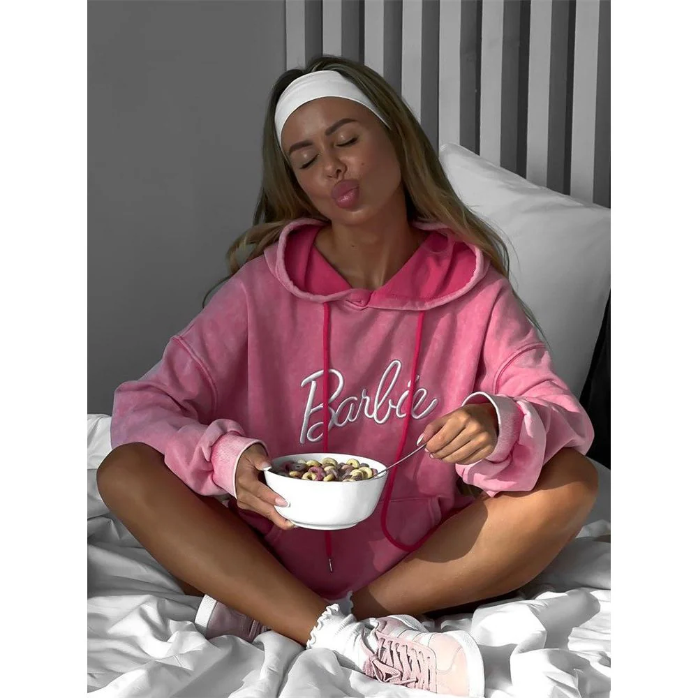 American Retro Distressed and Washed Barbie Sweatshirt - Image 5