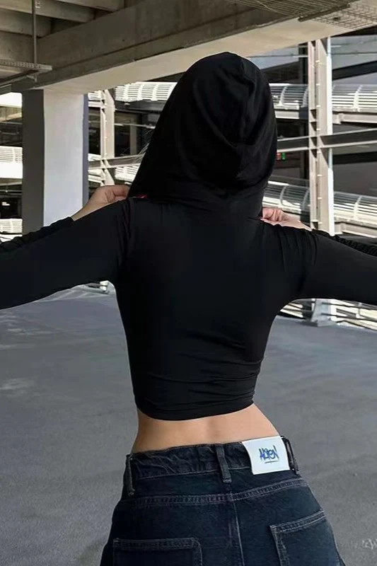 Crop Top Slim Fit Zip-Up Hoodie - Image 8