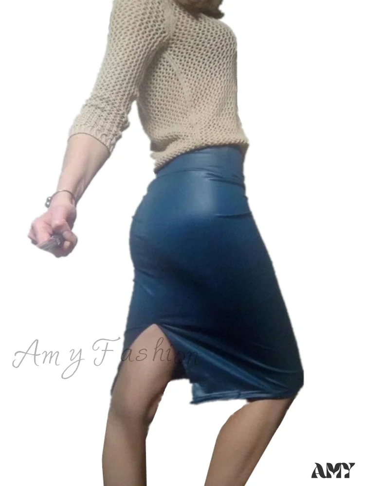 Amy Fashion - Women New Fashion Back Split  Sexy Skirt - Image 3
