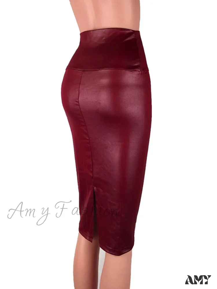 Amy Fashion - Women New Fashion Back Split  Sexy Skirt - Image 5