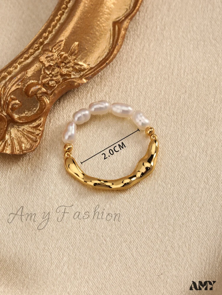 Amy Fashion - Cultured Pearl Decor Ring - Image 4
