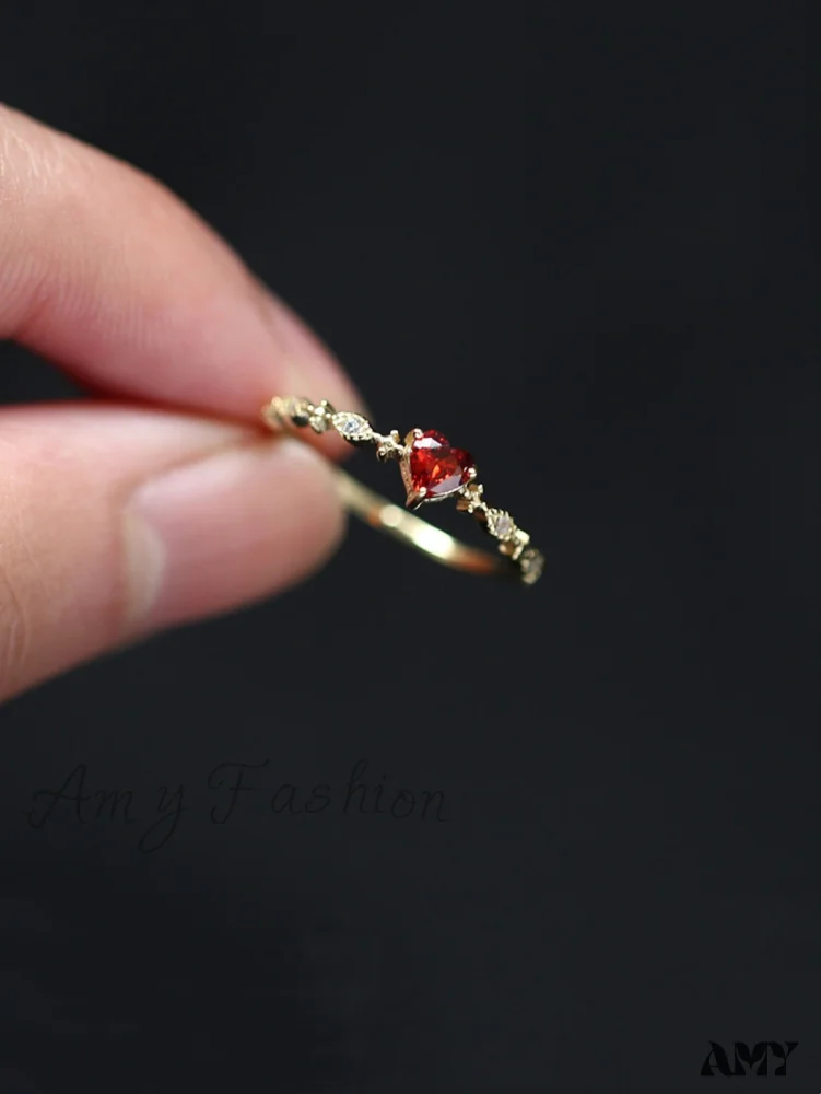 Amy Fashion - Cute Red Heart Ring - Image 4