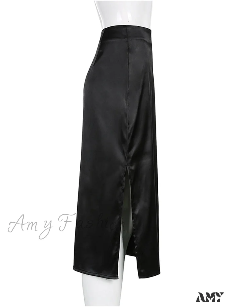 Amy Fashion - Vintage Brown High Waist Skirt - Image 5