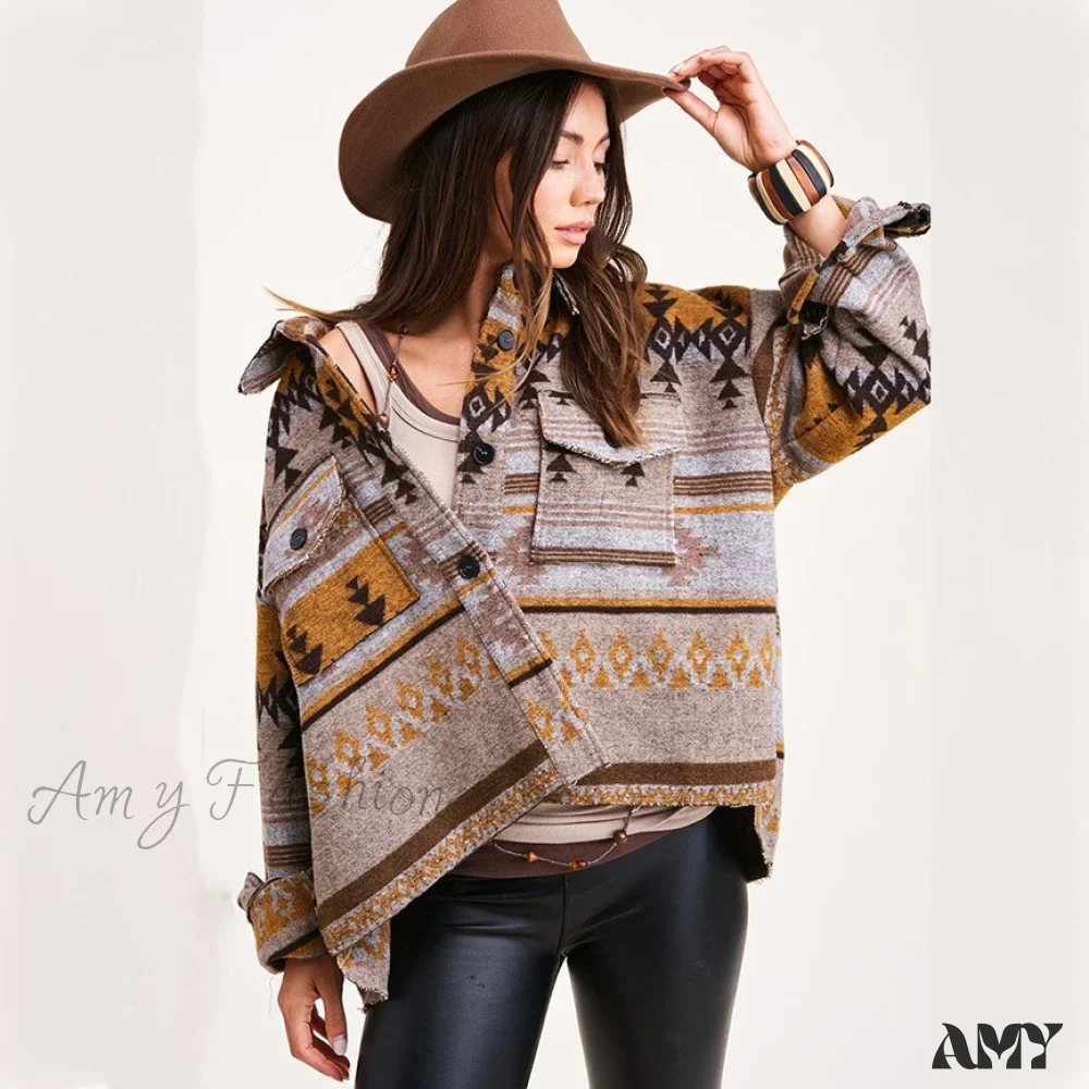 Amy Fashion - Denim Stitched Wool Coat - Image 12