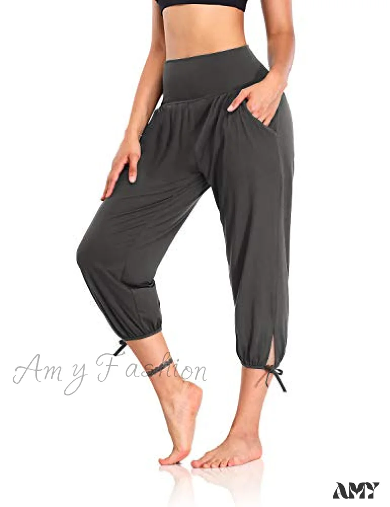 Amy Fashion - Loose Workout Sweatpants Comfy Lounge Joggers Capri Pants - Image 12