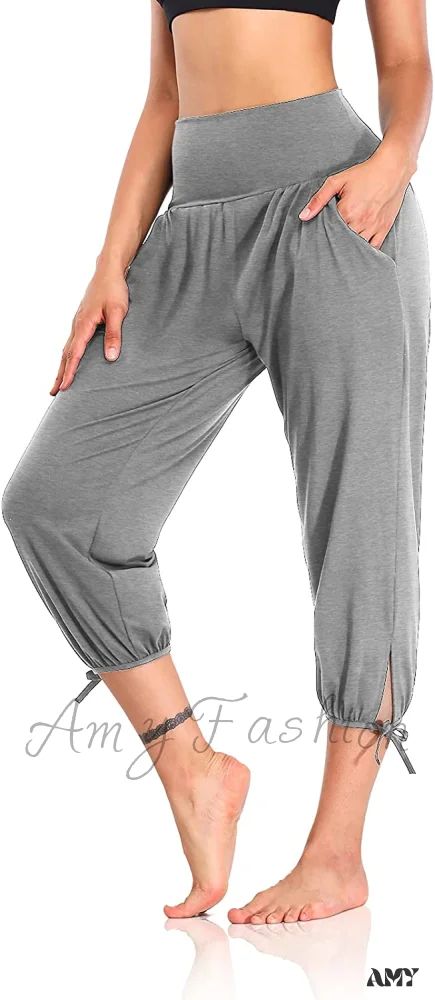 Amy Fashion - Loose Workout Sweatpants Comfy Lounge Joggers Capri Pants - Image 17