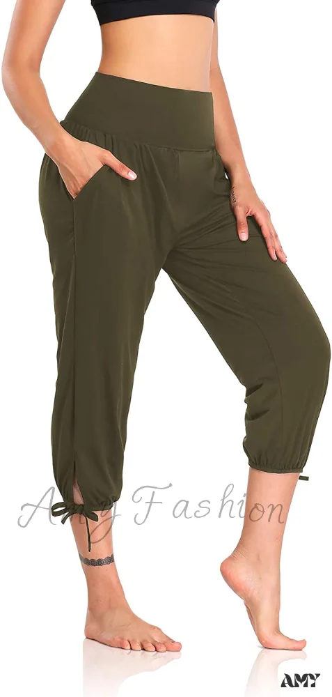 Amy Fashion - Loose Workout Sweatpants Comfy Lounge Joggers Capri Pants - Image 22