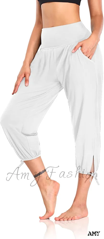 Amy Fashion - Loose Workout Sweatpants Comfy Lounge Joggers Capri Pants - Image 24