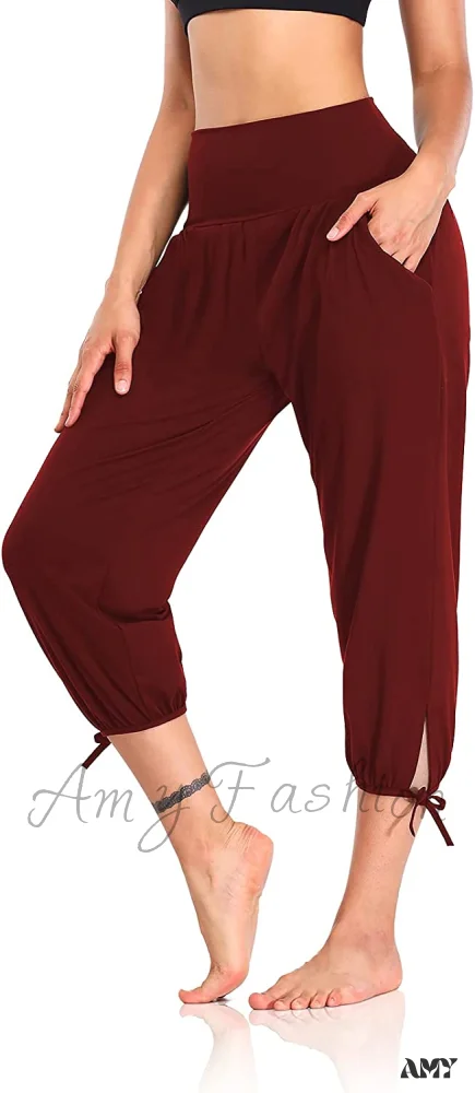 Amy Fashion - Loose Workout Sweatpants Comfy Lounge Joggers Capri Pants - Image 29