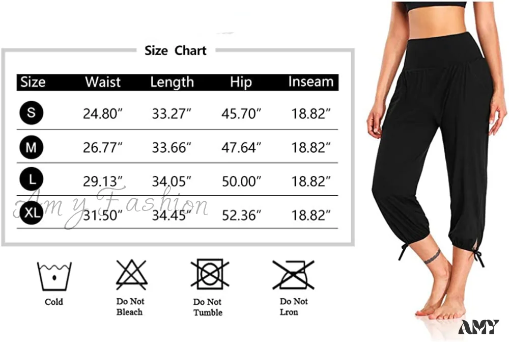 Amy Fashion - Loose Workout Sweatpants Comfy Lounge Joggers Capri Pants - Image 6