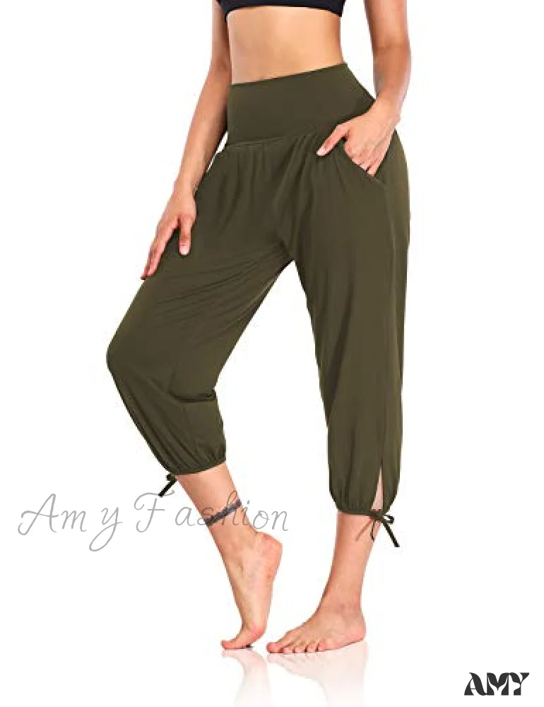 Amy Fashion - Loose Workout Sweatpants Comfy Lounge Joggers Capri Pants - Image 8