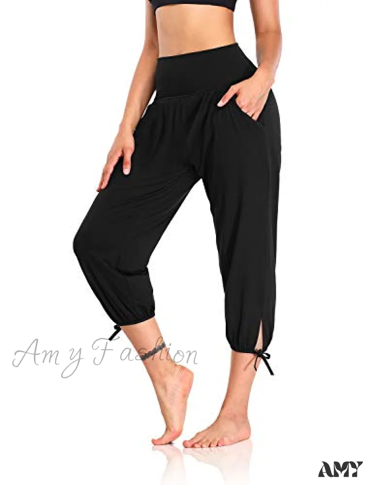 Amy Fashion - Loose Workout Sweatpants Comfy Lounge Joggers Capri Pants - Image 9