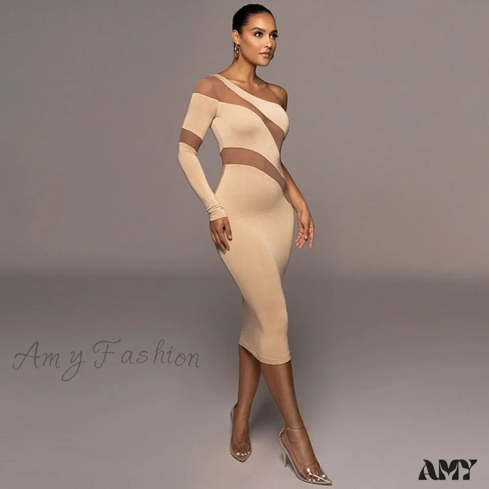 Amy Fashion - Patchwork Sexy Backless Bodycon Midi Dresses - Image 10