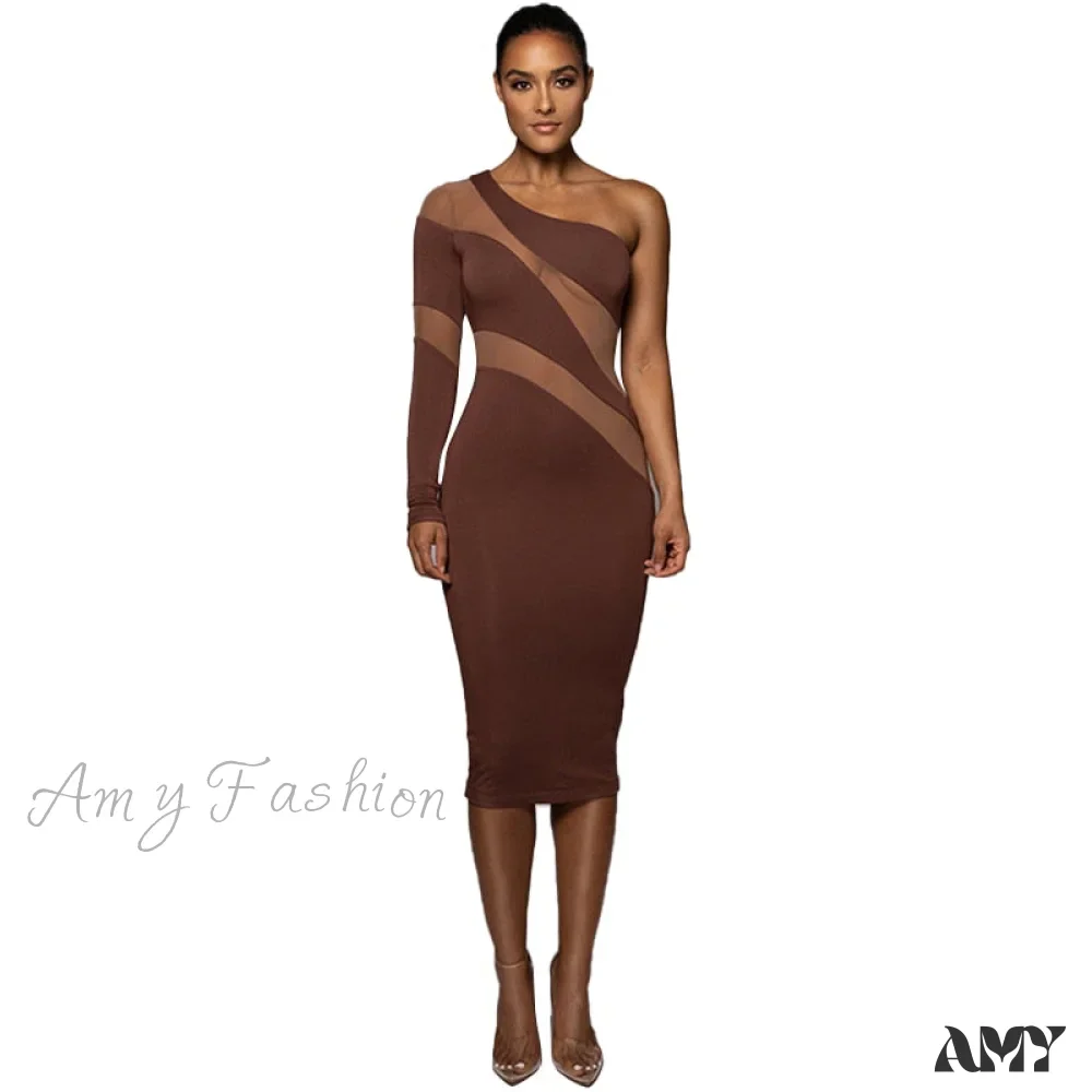 Amy Fashion - Patchwork Sexy Backless Bodycon Midi Dresses - Image 11