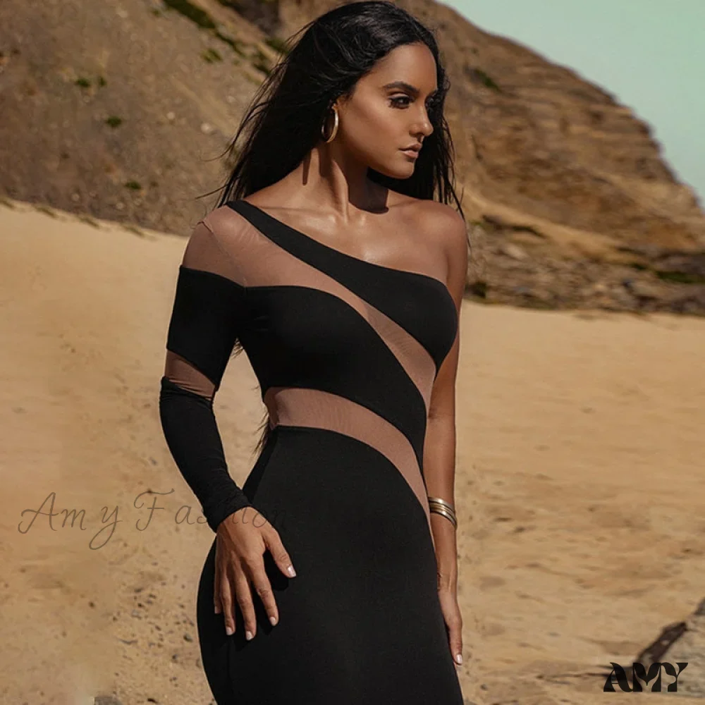 Amy Fashion - Patchwork Sexy Backless Bodycon Midi Dresses - Image 7