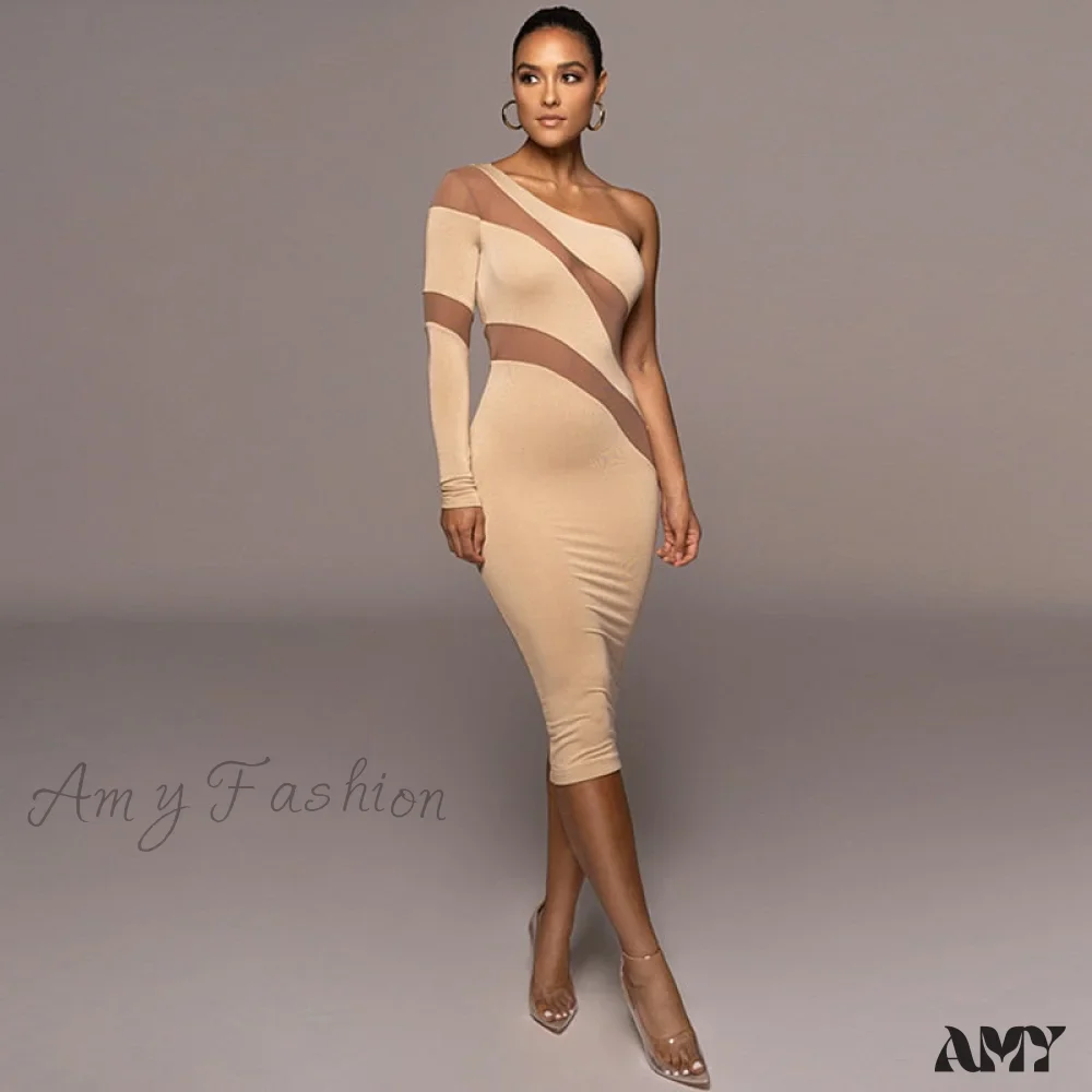 Amy Fashion - Patchwork Sexy Backless Bodycon Midi Dresses - Image 9