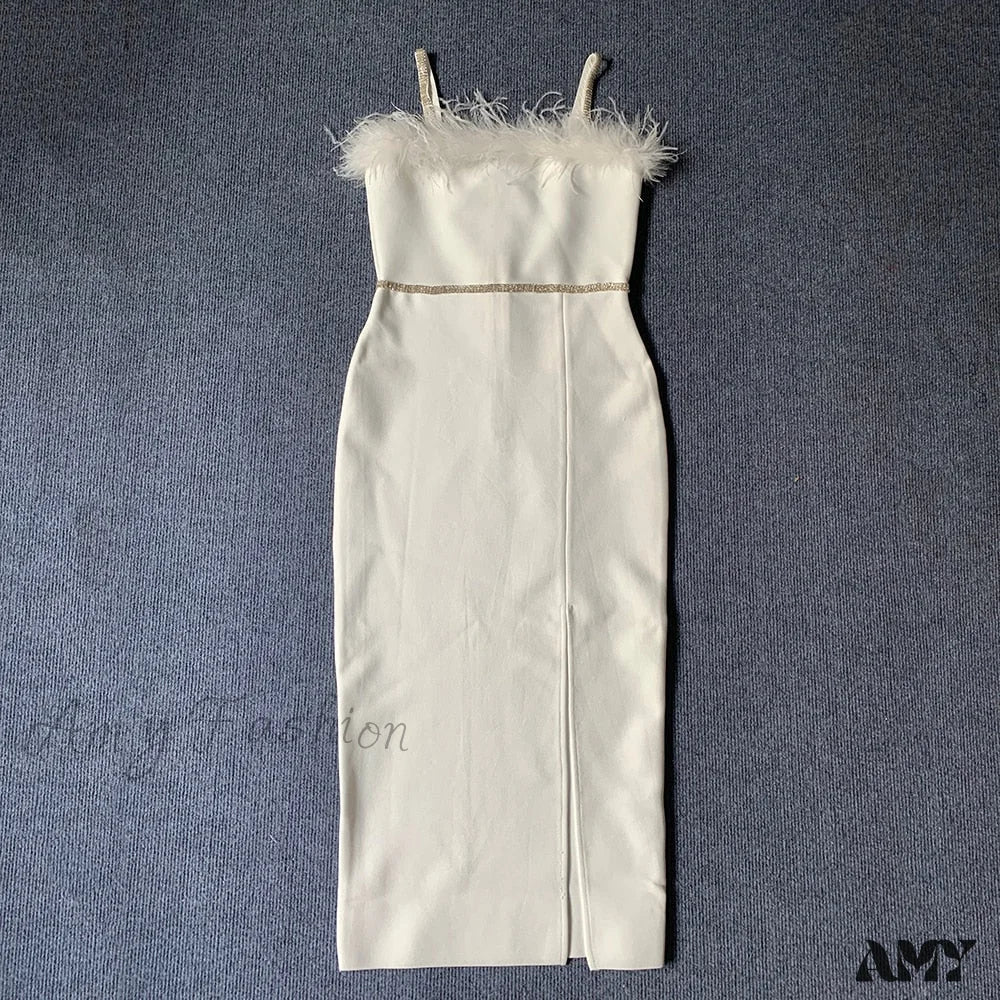 Amy Fashion - Elegant Clothing Celebrity Party Club Bodycon Midi Dresses - Image 3
