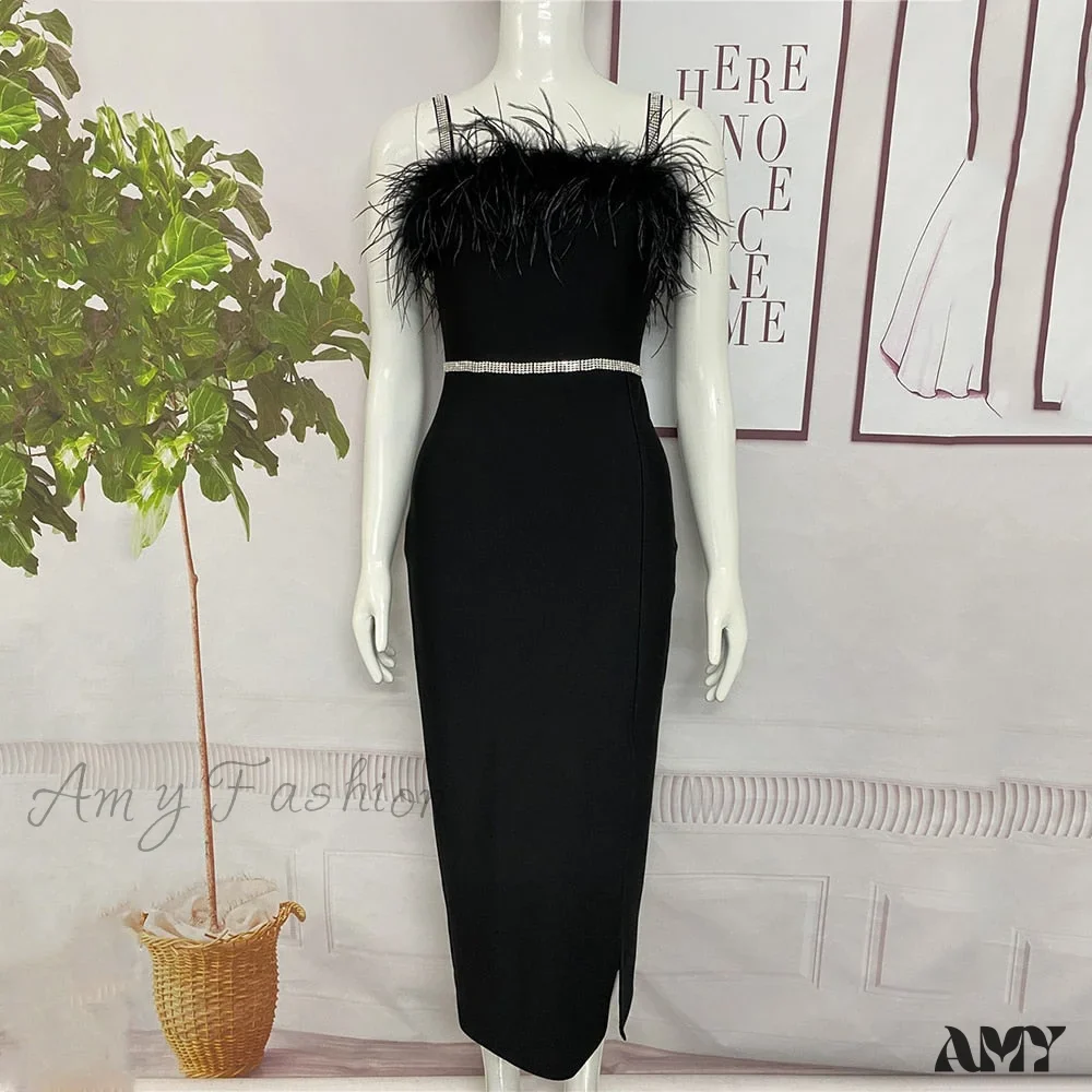 Amy Fashion - Elegant Clothing Celebrity Party Club Bodycon Midi Dresses - Image 5