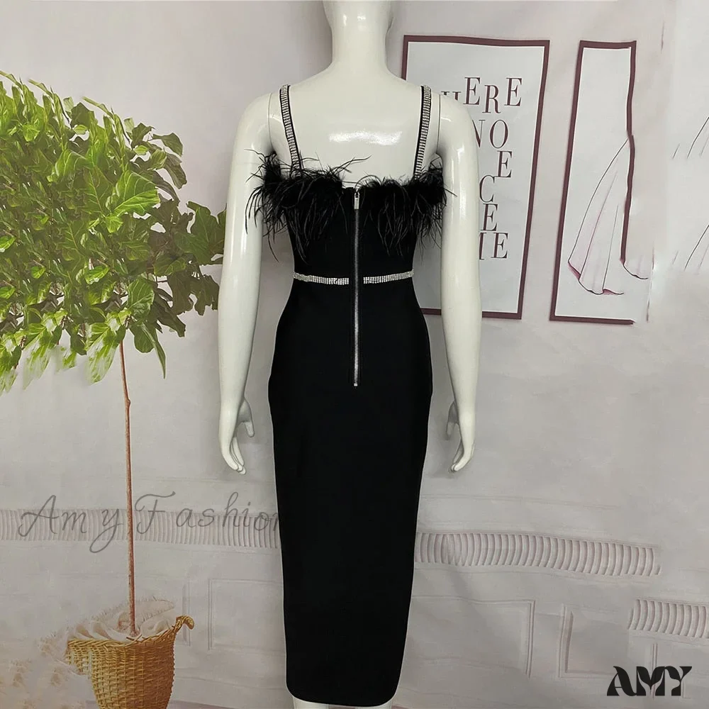 Amy Fashion - Elegant Clothing Celebrity Party Club Bodycon Midi Dresses - Image 6