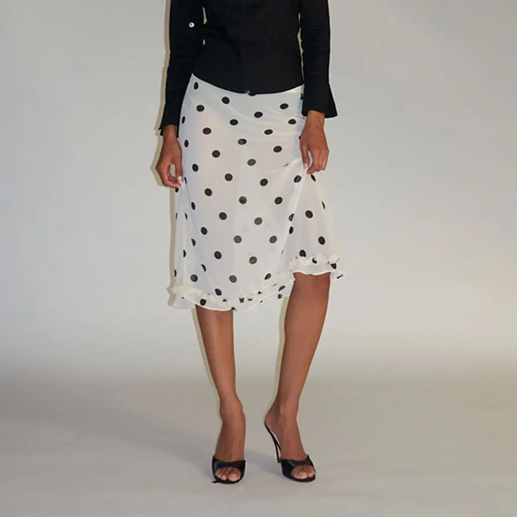 Elegant Dot Pattern Sheer Mesh Skirt