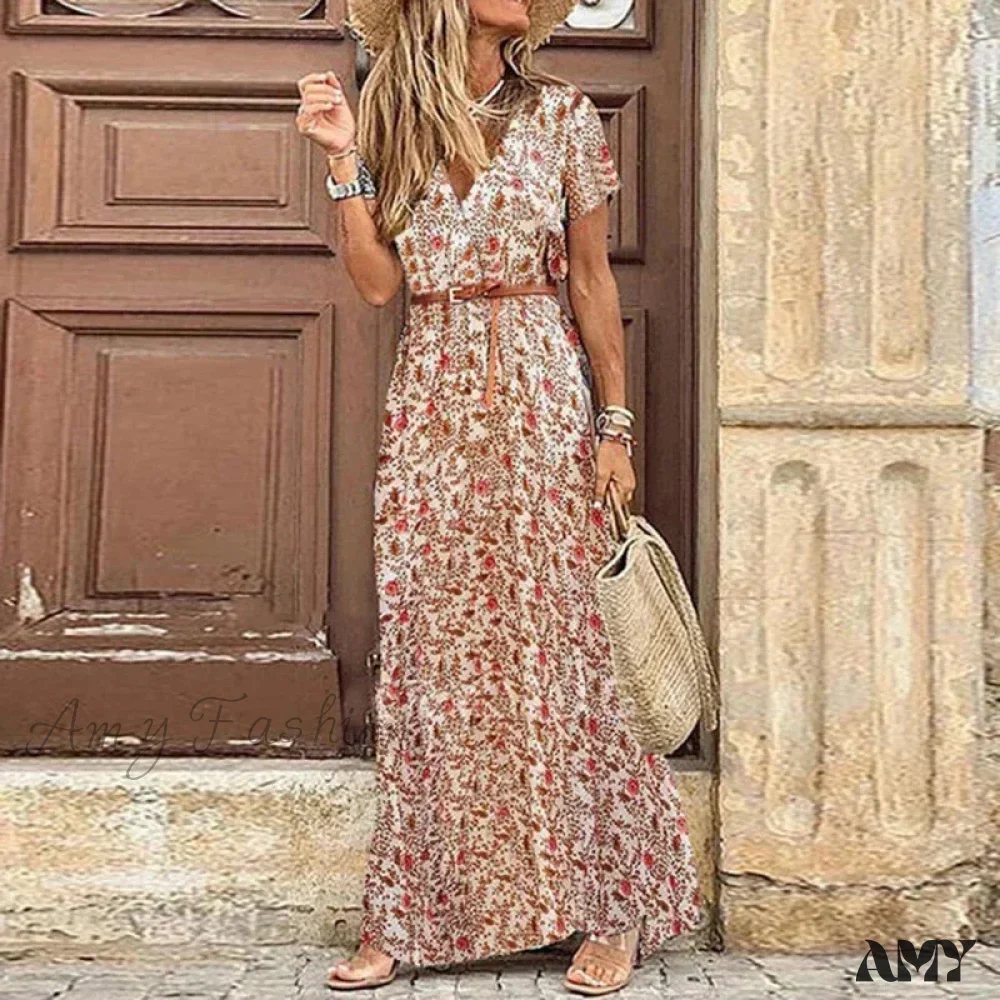 Amy Fashion - Elegant Evening Summer Long Boho Dress - Image 2