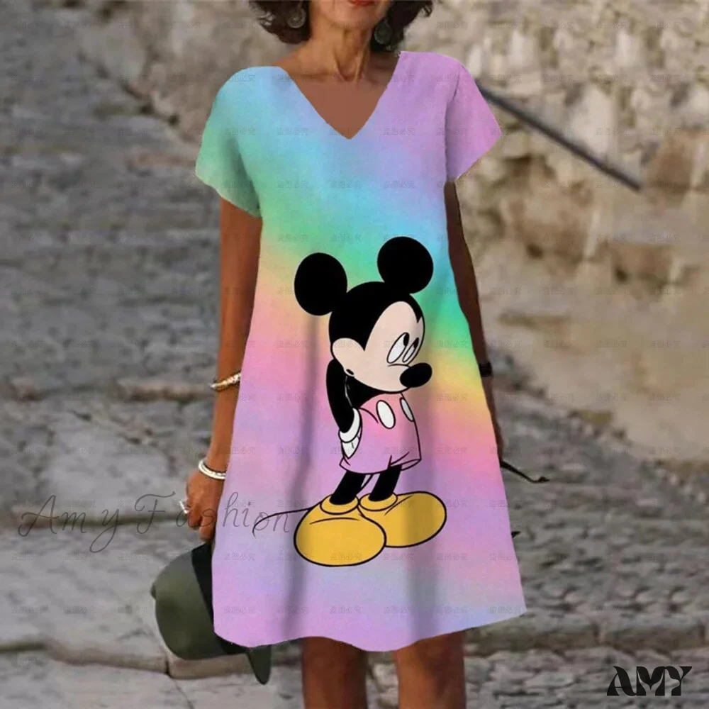 Amy Fashion - Elegant Minnie Mickey Mouse 3D Printed Dress - Image 21