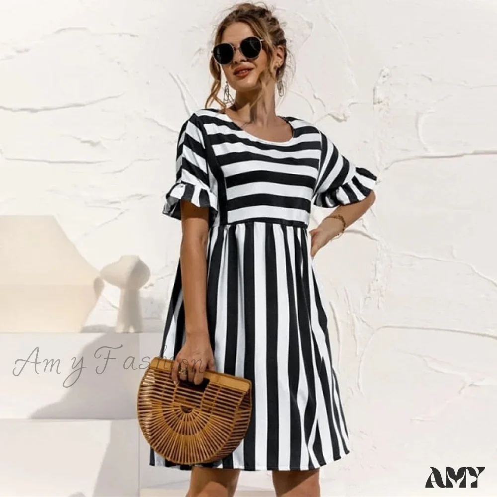 Amy Fashion - Elegant O-Neck Loose Mini Party Dresses - Image 6