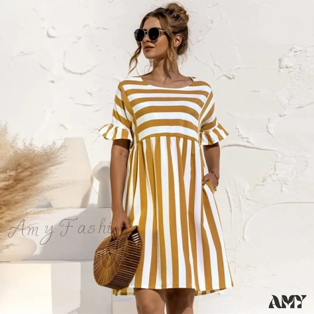Amy Fashion - Elegant O-Neck Loose Mini Party Dresses - Image 7