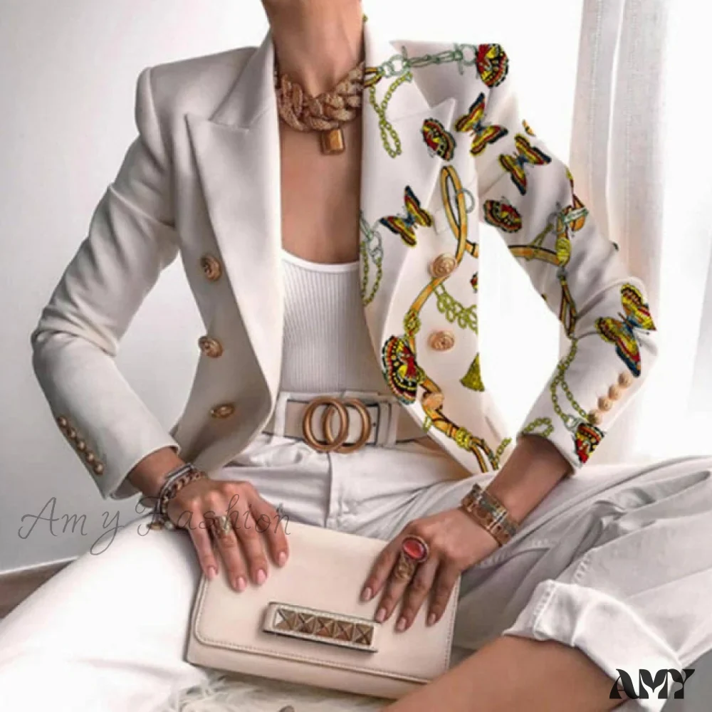 Amy Fashion - Elegant Office Lady Double Breasted Blazers - Image 10