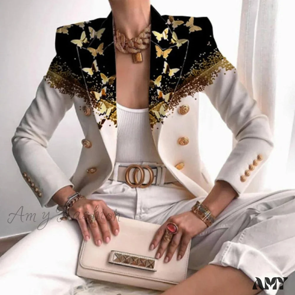 Amy Fashion - Elegant Office Lady Double Breasted Blazers - Image 5