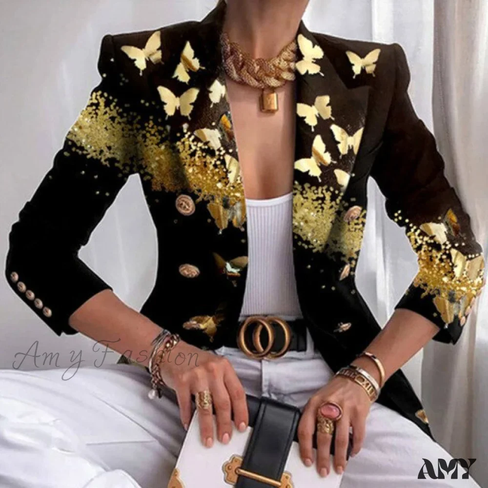 Amy Fashion - Elegant Office Lady Double Breasted Blazers - Image 9