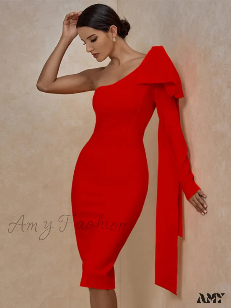 Amy Fashion - Elegant Sexy Bowknot Evening Club Party Dress - Image 12