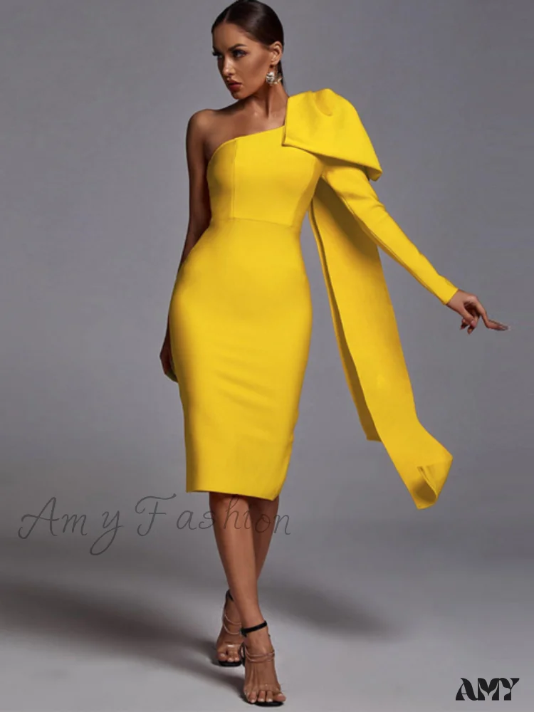 Amy Fashion - Elegant Sexy Bowknot Evening Club Party Dress - Image 14