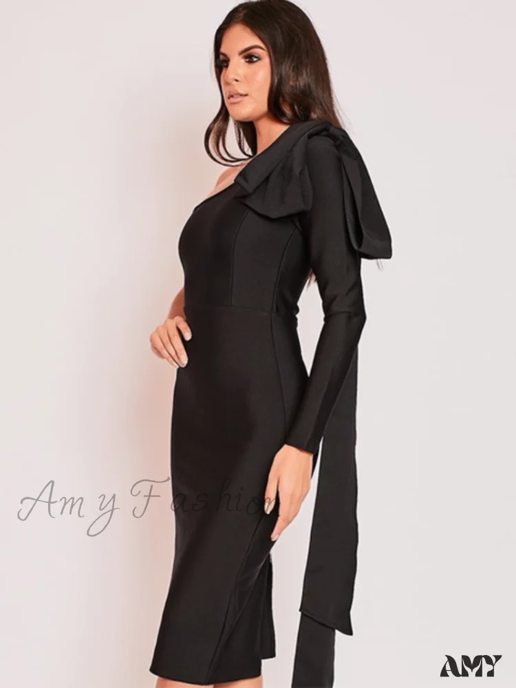 Amy Fashion - Elegant Sexy Bowknot Evening Club Party Dress - Image 7