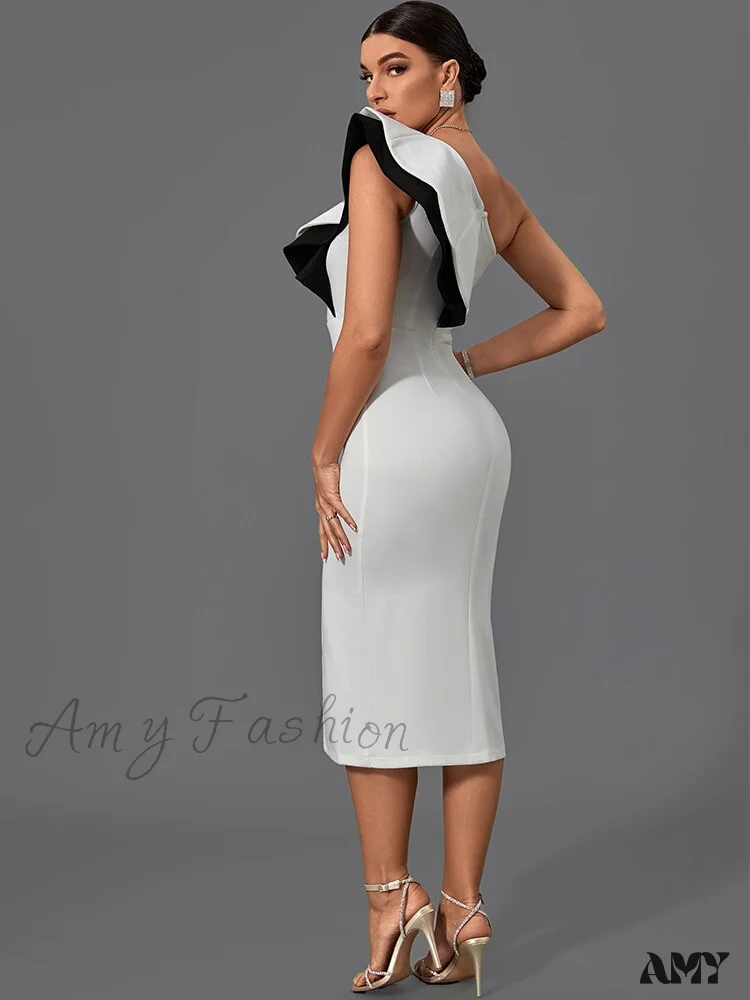 Amy Fashion - Elegant Sexy Midi Evening Club Dress - Image 4