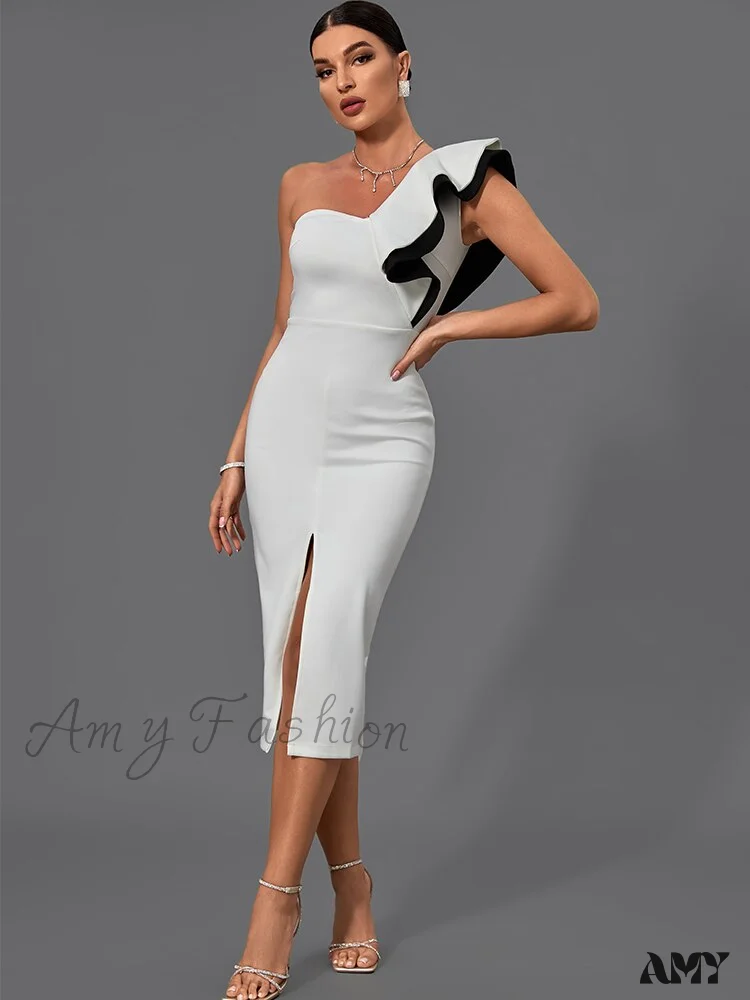 Amy Fashion - Elegant Sexy Midi Evening Club Dress - Image 5