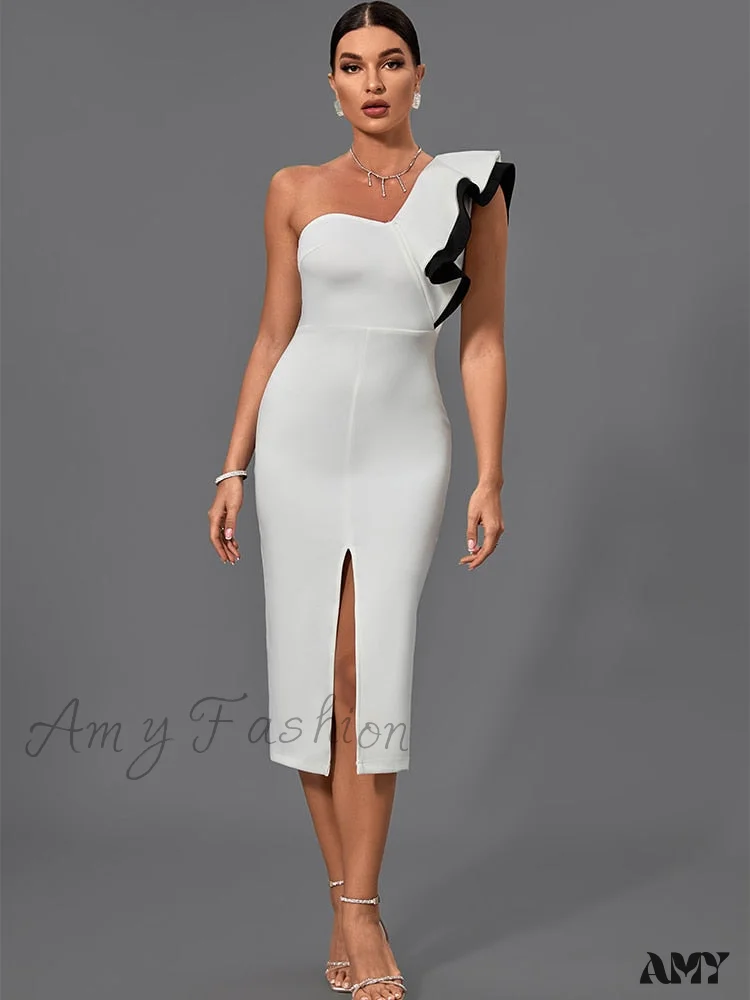 Amy Fashion - Elegant Sexy Midi Evening Club Dress - Image 6