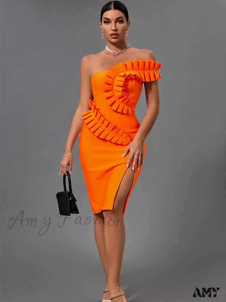 Amy Fashion - Elegant Sexy One Shoulder Evening Club Party Dress - Image 3