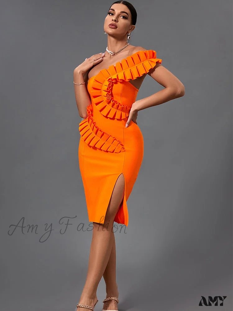 Amy Fashion - Elegant Sexy One Shoulder Evening Club Party Dress - Image 4